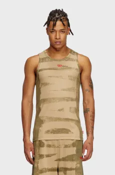 Мужская зеленая майка T-LIFTY-BLEEDING-DD Diesel x Damiano David Зеленый L Diesel A17762 0SPEL