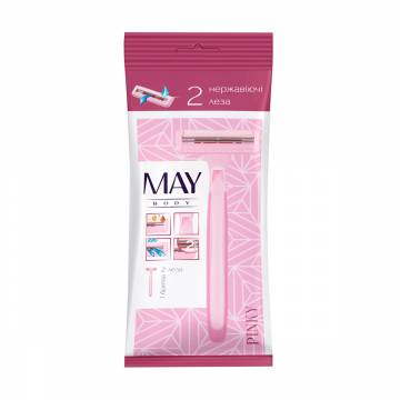Одноразовый станок для бритья MAY Body Pinky 2 лезвия, женский, 1 шт Одноразовый станок для бритья MAY Body Pinky 2 лезвия, женский, 1 шт
