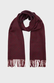 Мужской бордовый шерстяной шарф с узором G PATTERN Бордовый ONESIZE Gant 9920206