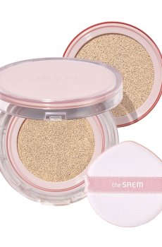 Тональный кушон для лица The Saem True Fit Glow Cushion SPF 50+ PA+++ 21 Oat, 12 г (+ сменный блок, 12 г)