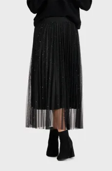 Женская черная плиссированная юбка Черный 34 Naf Naf BHNJ 277