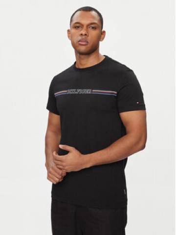Tommy Hilfiger Футболка Stripe Chest MW0MW34428 Чорний Slim Fit Tommy Hilfiger Футболка Stripe Chest MW0MW34428 Чорний Slim Fit