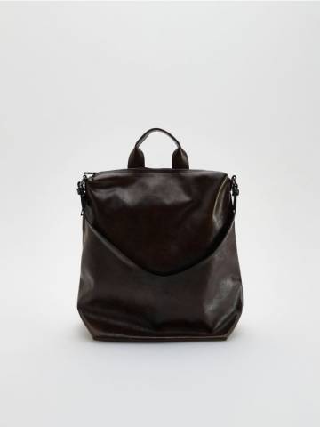 Reserved - Рюкзак зі штучної шкіри - пильно-коричневий - 727FC-98X