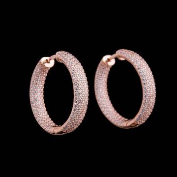 Золотые серьги "Кольца" с фианитами с03792 Золотые серьги "Кольца" с фианитами с03792