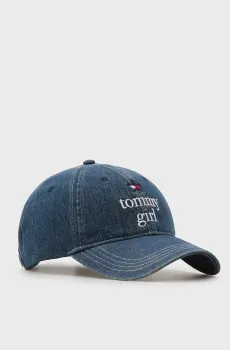 Женская темно-синяя джинсовая кепка TOMMY GIRL PANEL Синий ONESIZE Tommy Jeans AW0AW18316