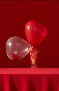 Набір повітряних кульок у формі серця - різнобарвний