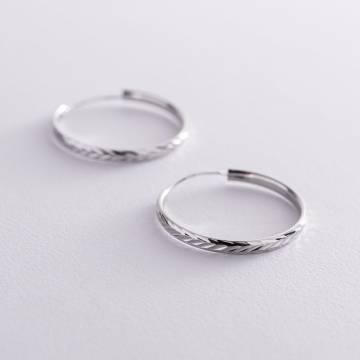 Серьги - кольца в серебре (2.3 см) 122949 Серьги - кольца в серебре (2.3 см) 122949