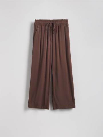 Reserved - Широкі штани з віскози - бежевий - 1065P-80X