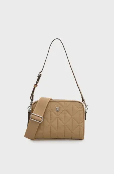 Женская бежевая сумка QUILTED NYLON 2X STRAP Бежевый ONESIZE Calvin Klein LV04F3648G