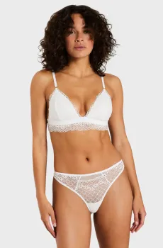 Женские белые трусики-танга JEWEL Белый M Etam 6547037