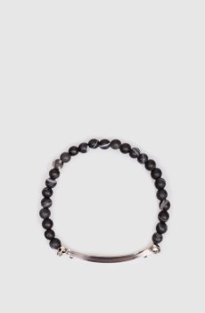Черный браслет с бусинами агата