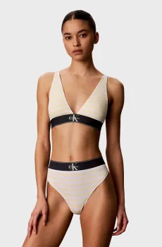 Женский желтый бюстгальтер в полоску LIGHTLY Желтый XL Calvin Klein LV00QF8703