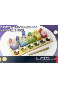 Деревянная игрушка-сортер 3 в 1 Shantou Jinxing от 3 лет, 27 предметов (WD13021)