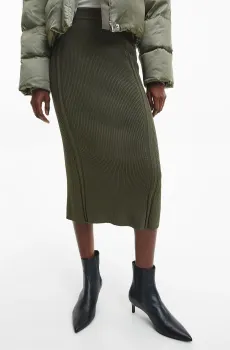 Женская зеленая юбка ICONIC RIB FLARE Зеленый S Calvin Klein K20K205406