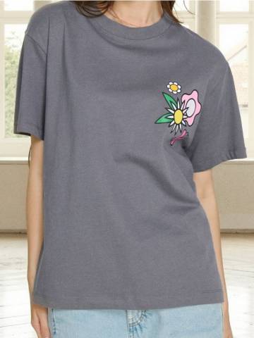 Футболка з принтом на спині - темно-сірий Футболка з принтом на спині - темно-сірий