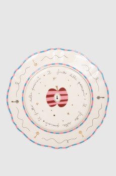 Белая фарфоровая обеденная тарелка Apple