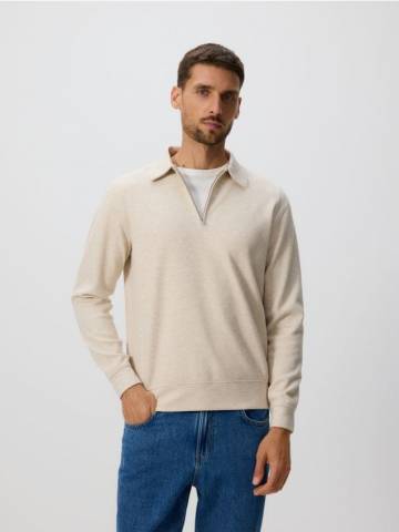 Reserved - Світшот з коміром - кремовий - 517EF-01X