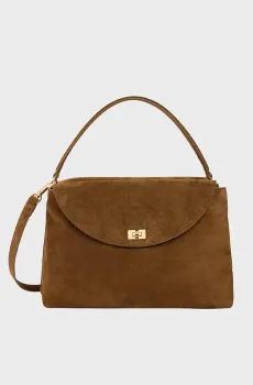 Женская коричневая замшевая сумка Коричневый ONESIZE Sandro SFASA01777_Beige