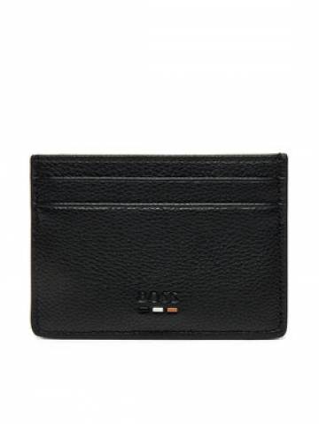 BOSS Чохол для кредиток Grained faux-leather card holder with signature details 50536513 Чорний BOSS Чохол для кредиток Grained faux-leather card holder with signature details 50536513 Чорний