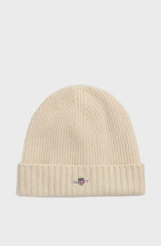 Мужская бежевая шерстяная шапка Бежевый ONESIZE Gant 9910023