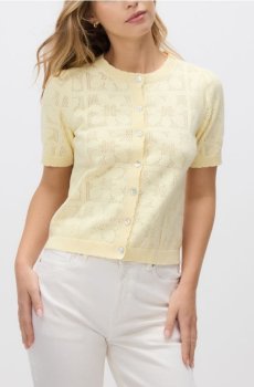 Reserved - Ажурний кардиган - світло-жовтий - 969JH-10X