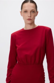 Reserved - Міні-сукня з драпіруванням - червоний - 028DS-33X