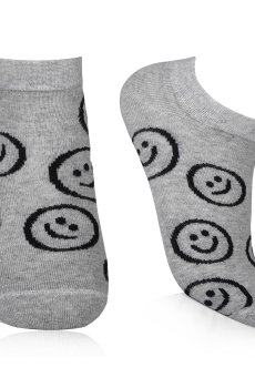 Носки женские AmiGA Смайл, укороченные, серые, размер 23-25