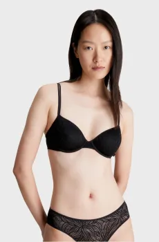 Женский черный бюстгальтер LIGHTLY LINED DEMI Черный 34DD Calvin Klein 000QF6875E