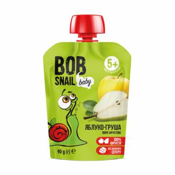 Фруктовое пюре Bob Snail Яблоко-груша, от 5 месяцев, 90 г Фруктовое пюре Bob Snail Яблоко-груша, от 5 месяцев, 90 г