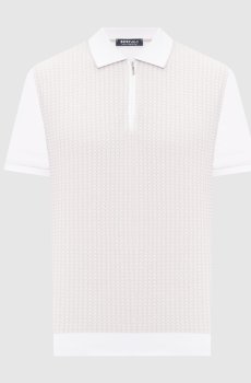 Белое поло с шелком