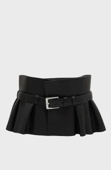Женский черный кожаный ремень essential corset peplum Черный 75 Karl Lagerfeld B3W33088