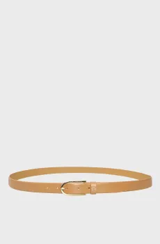 Женский бежевый кожаный ремень autograph round Бежевый 95 Karl Lagerfeld A3W33041