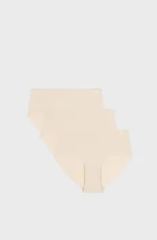 Женские бежевые трусики (3 шт) UA Pure Stretch NS HIP Бежевый L Under Armour 1383895-500