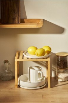 Бамбукова стояча полиця - бежевий