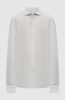 Серая рубашка из льна