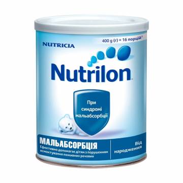 Сухая молочная смесь Nutrilon Мальабсорбция, от рождения, 400 г Сухая молочная смесь Nutrilon Мальабсорбция, от рождения, 400 г
