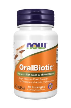 Пробиотик NOW foods OralBiotic, 60 леденцов