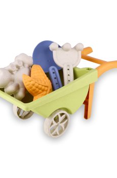 Набор для игры с песком ranxian с тележкой, 5 предметов, зеленый, от 3 лет, длина тележки 33 см (RX789-205)