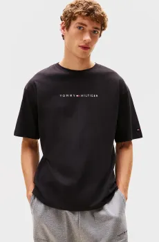 Мужская черная футболка CONT LOGO Черный XL Tommy Hilfiger UM0UM03685