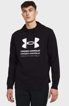 Мужское черное худи UA Rival Terry Graphic Hood Черный M Under Armour 1386047-001