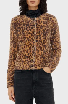 Женский коричневый кардиган с узором Коричневый M Bimba Y Lola 242BR7314.10340