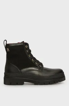 Женские черные ботинки NAUTICAL MELTON LEATHER LACE-UP Черный 37 Tommy Hilfiger FW0FW08447