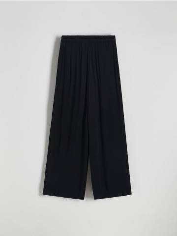 Reserved - Штани вільного крою з віскози - чорний - 1029P-99X