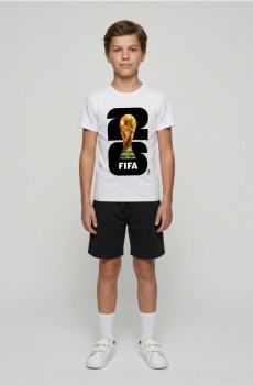 Бавовняна футболка з принтом FIFA World Cup - білий
