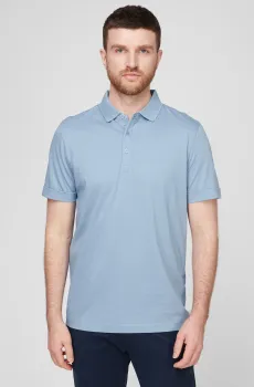 Мужское голубое поло Голубой S Pierre Cardin C5 20584.2034