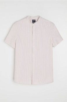 Бавовняна смугаста сорочка - бежевий