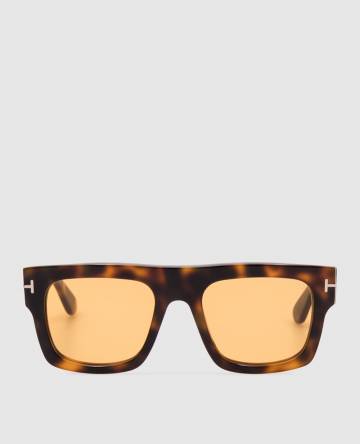 Коричневые солнцезащитные очки FAUSTO с эффектом черепахового панциря