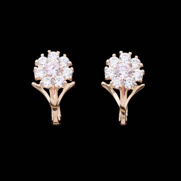 Серьги "Цветочки" с фианитами с03584 Серьги "Цветочки" с фианитами с03584