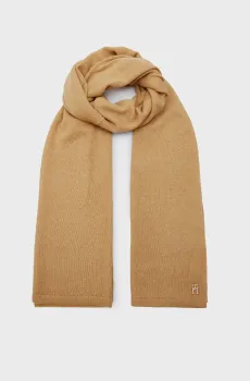 Женский бежевый шерстяной шарф CASHMERE CHIC KNIT SCARF Бежевый ONESIZE Tommy Hilfiger AW0AW15343