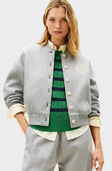 Женская светло-серая спортивная кофта VARSITY Серый L Tommy Hilfiger WW0WW47847